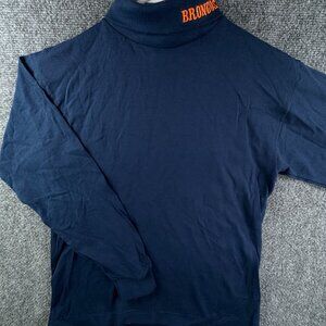 VTG Broncos Youth Sweater Navy Blue Orange Mock Neck Pullover Riddell Large